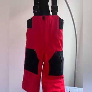 Obermeyer Red and Black Kid’s Snow Bib Pants